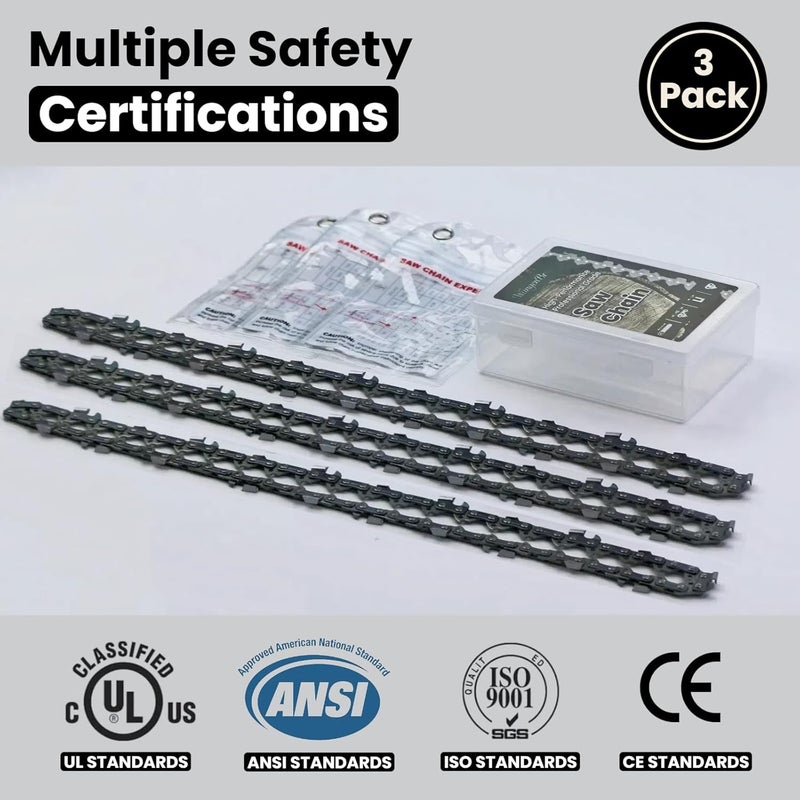 Wangenbro New 12 Inch Chainsaw Chain 3/8"LP Pitch .043" Gauge 45 Drive Links, 12 Inch Replacement Chain for Dewalt DCCS621B, Craftsman CMCCS620M1, BLACK+DECKER LCS1240, ECHO, SKIL, Kobalt, RYOBI & More - R45 - Image 5
